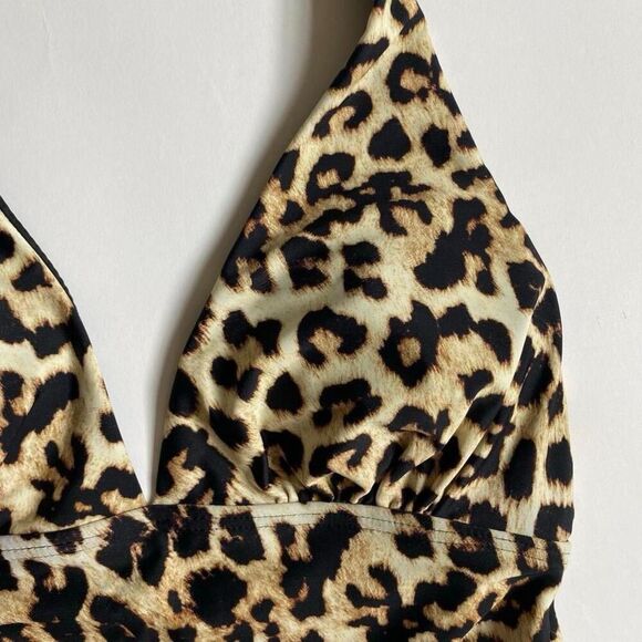 Y2K leopard print halter swim top - Picture 3 of 8